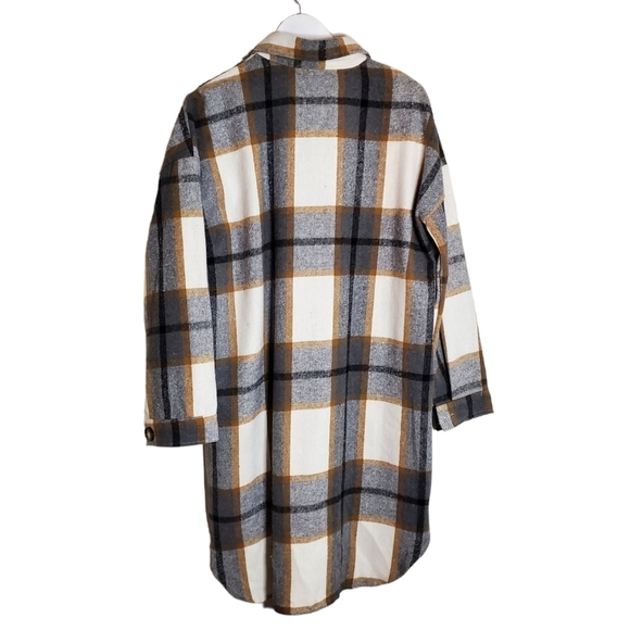 #70 BOUTIQUE LARGE Oversized Shacket Cozy Comfy Jacket Shirt Plaid Flannel - Picture 6 of 6